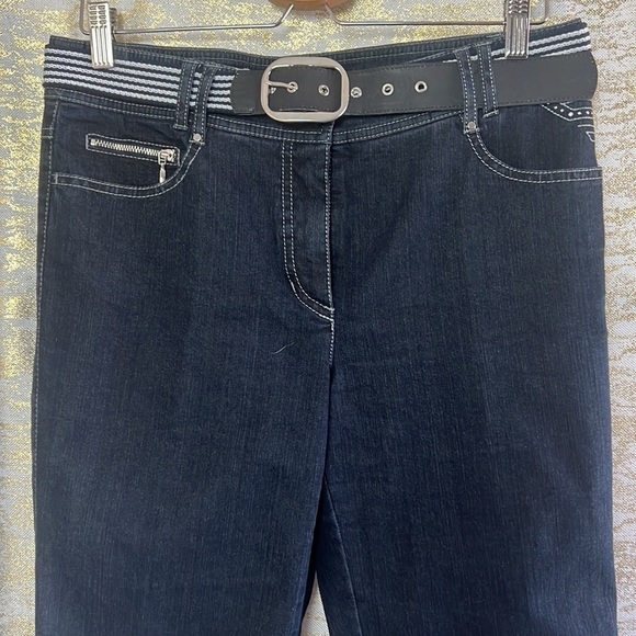 UN Jour Ailleurs Paris Dark Blue Wash Straight Woman’s Jeans Size 40 - Picture 3 of 15